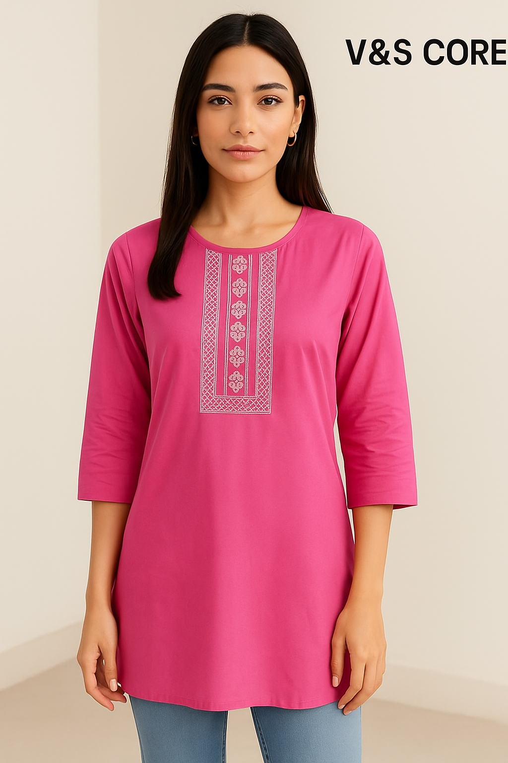 Classic Ethnic Kurti – Premium Cotton Comfort & Embroidery”