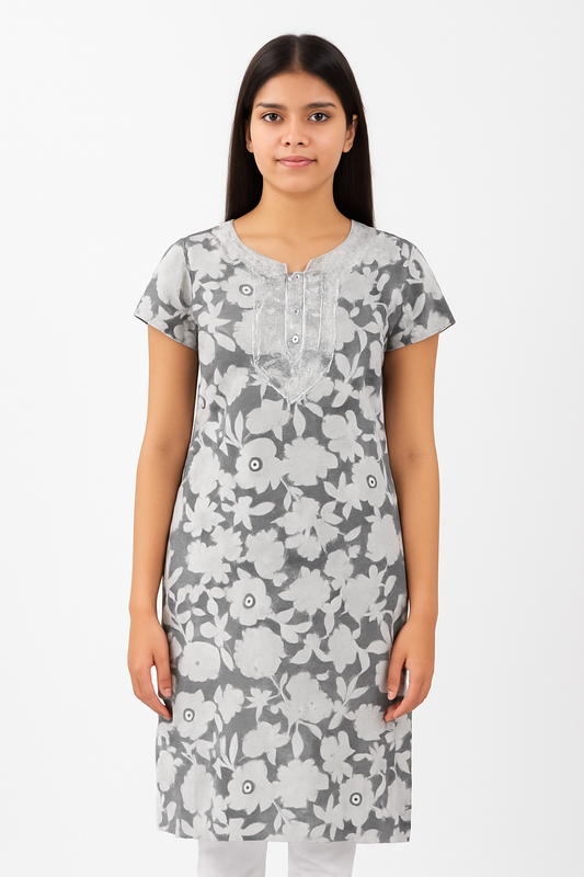 “Soft Cotton Floral Kurti – Light & Stylish Daily Wear”